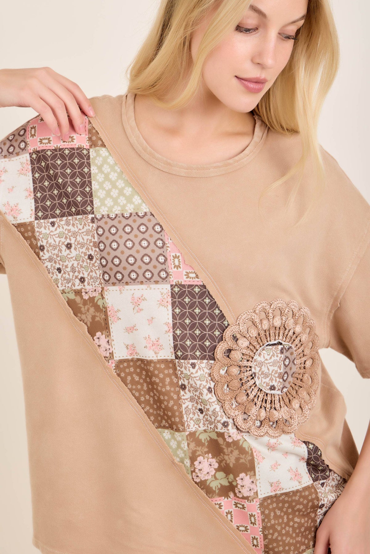 J Her Patchwork Boho Doily Top