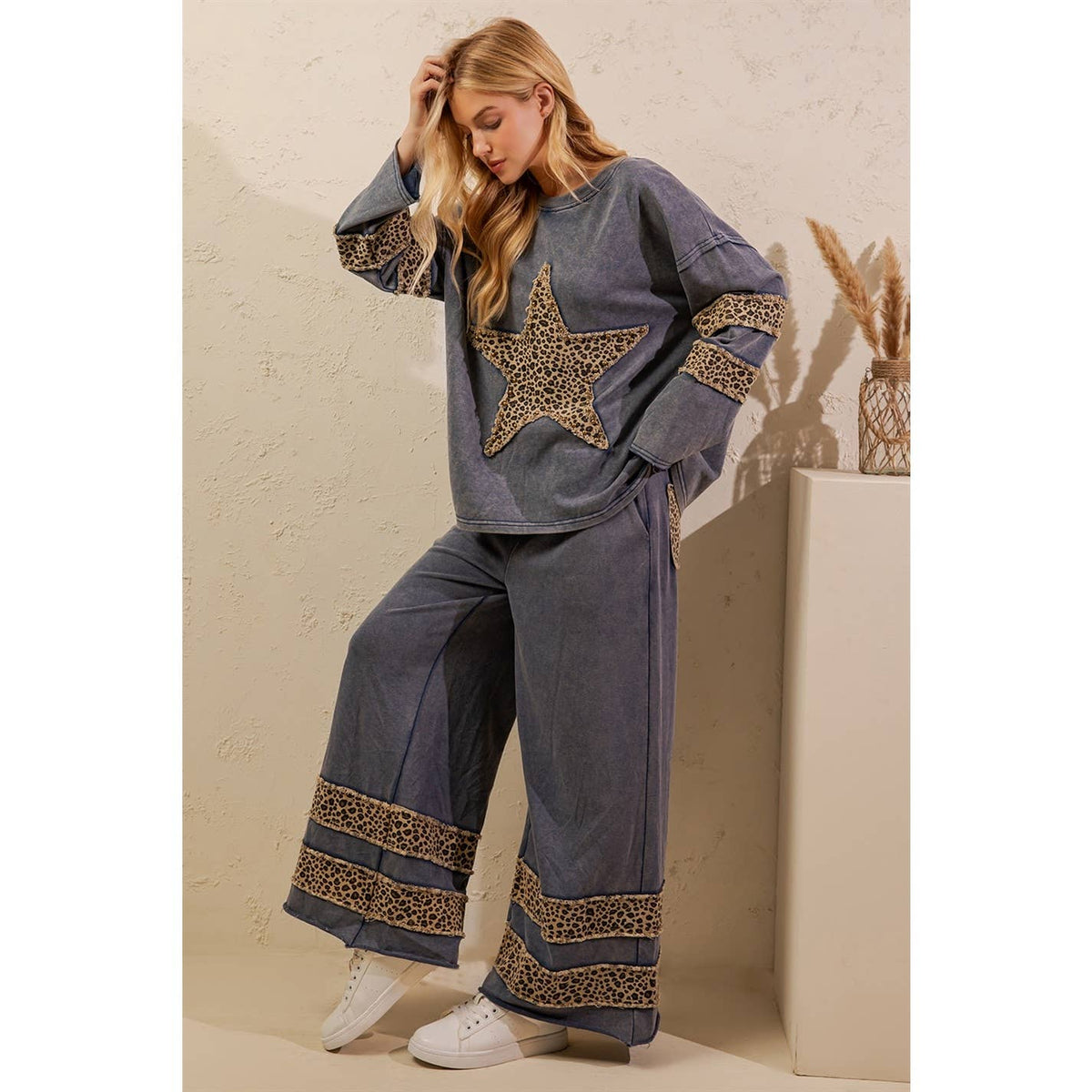 LEOPARD STAR MINERAL WASH LOUNGE SET