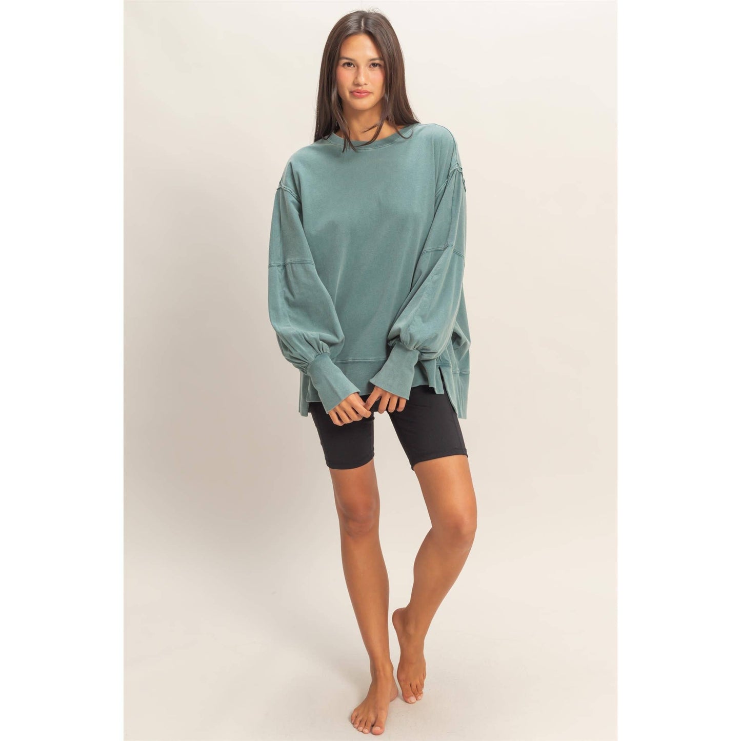 Oversized Seam Detail Long Sleeve Top