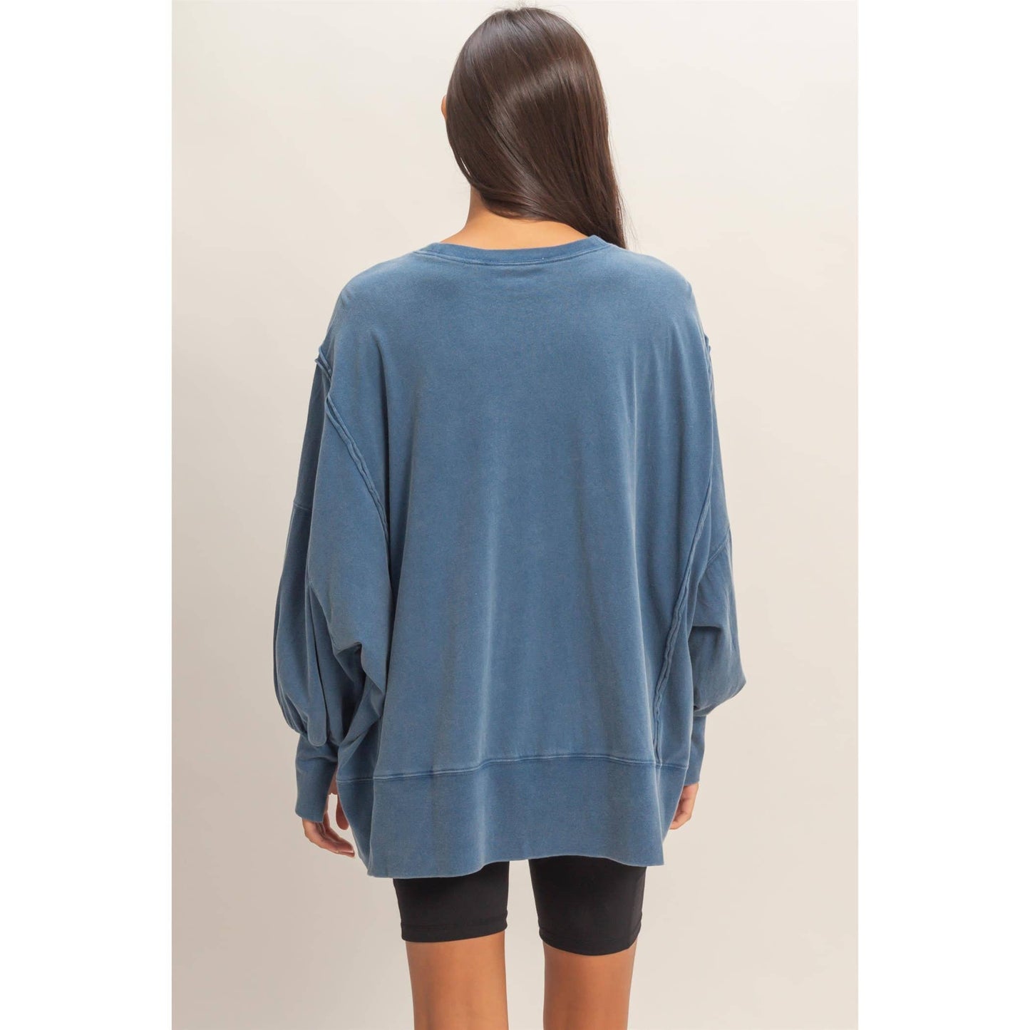 Oversized Seam Detail Long Sleeve Top