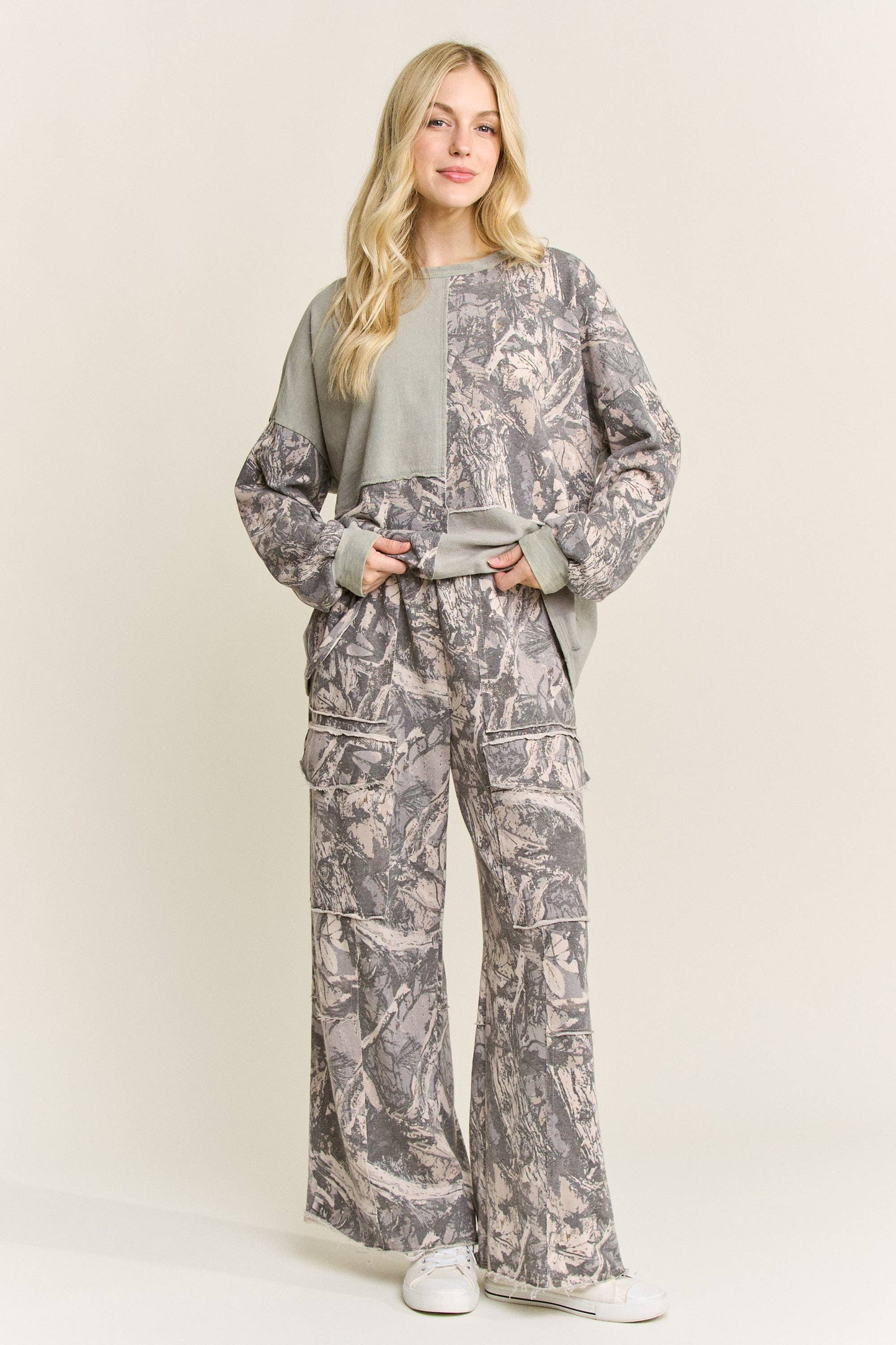 Washed Block Tree Camo Sweatshirt