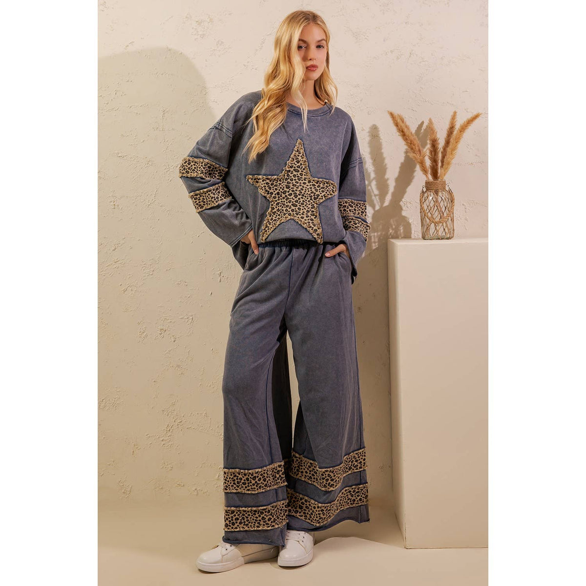 LEOPARD STAR MINERAL WASH LOUNGE SET
