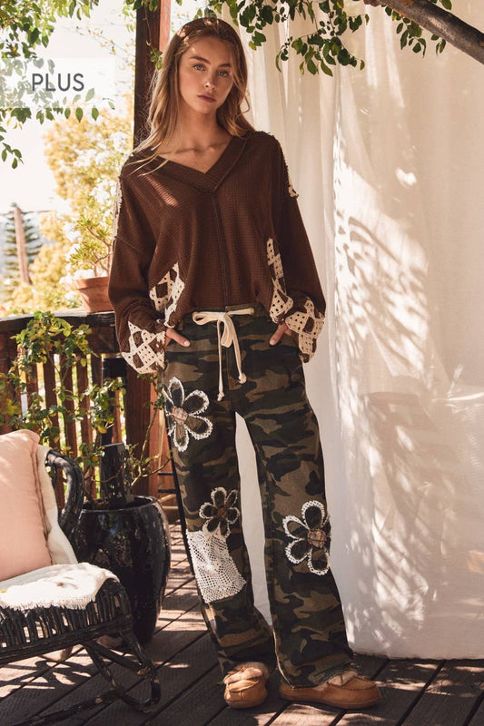Oddi Camo Print Drawstring Pants