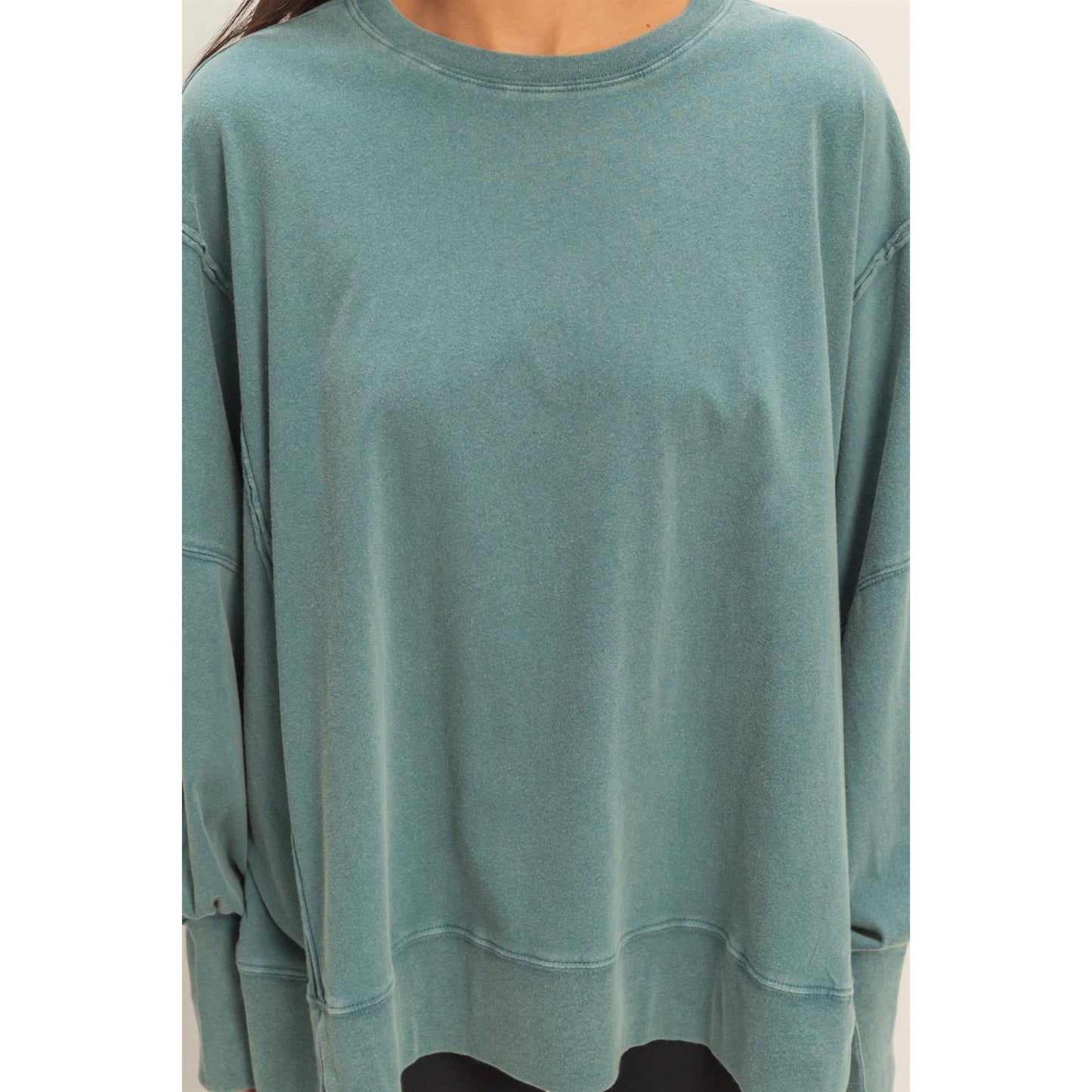Oversized Seam Detail Long Sleeve Top