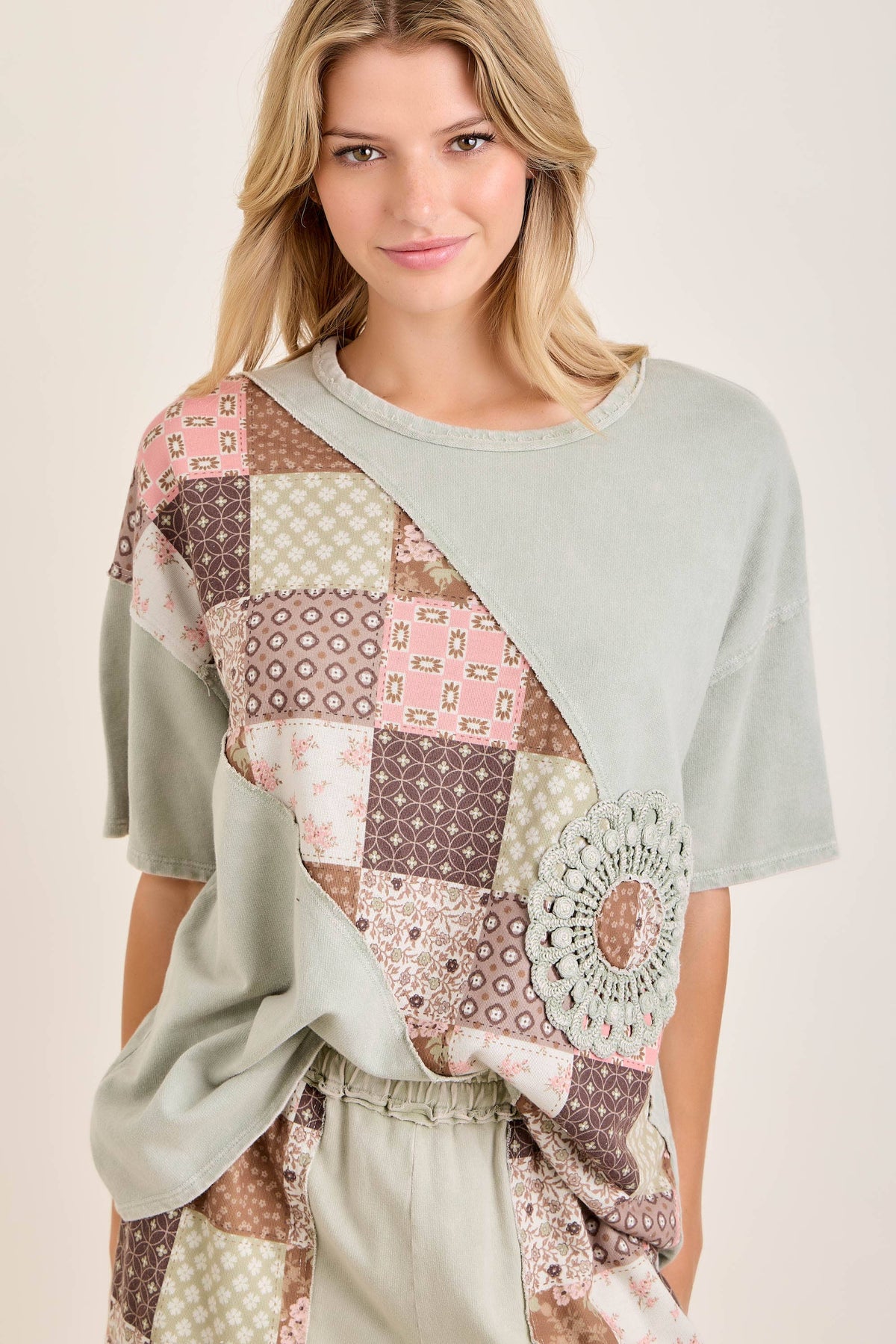 J Her Patchwork Boho Doily Top