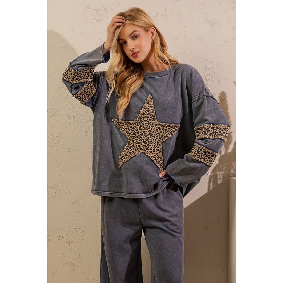 LEOPARD STAR MINERAL WASH LOUNGE SET