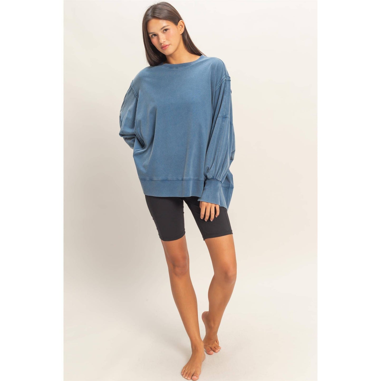 Oversized Seam Detail Long Sleeve Top