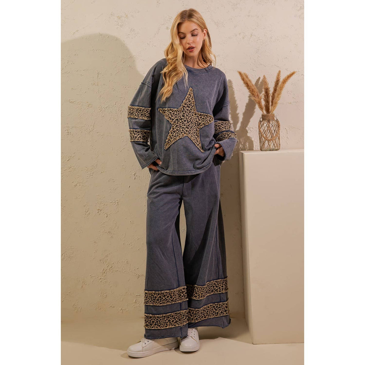 LEOPARD STAR MINERAL WASH LOUNGE SET