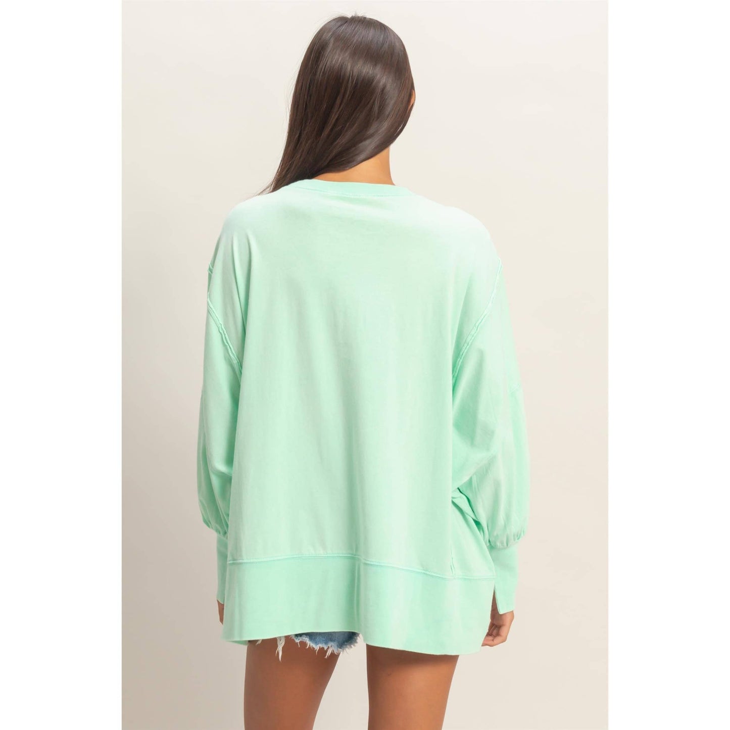 Oversized Seam Detail Long Sleeve Top
