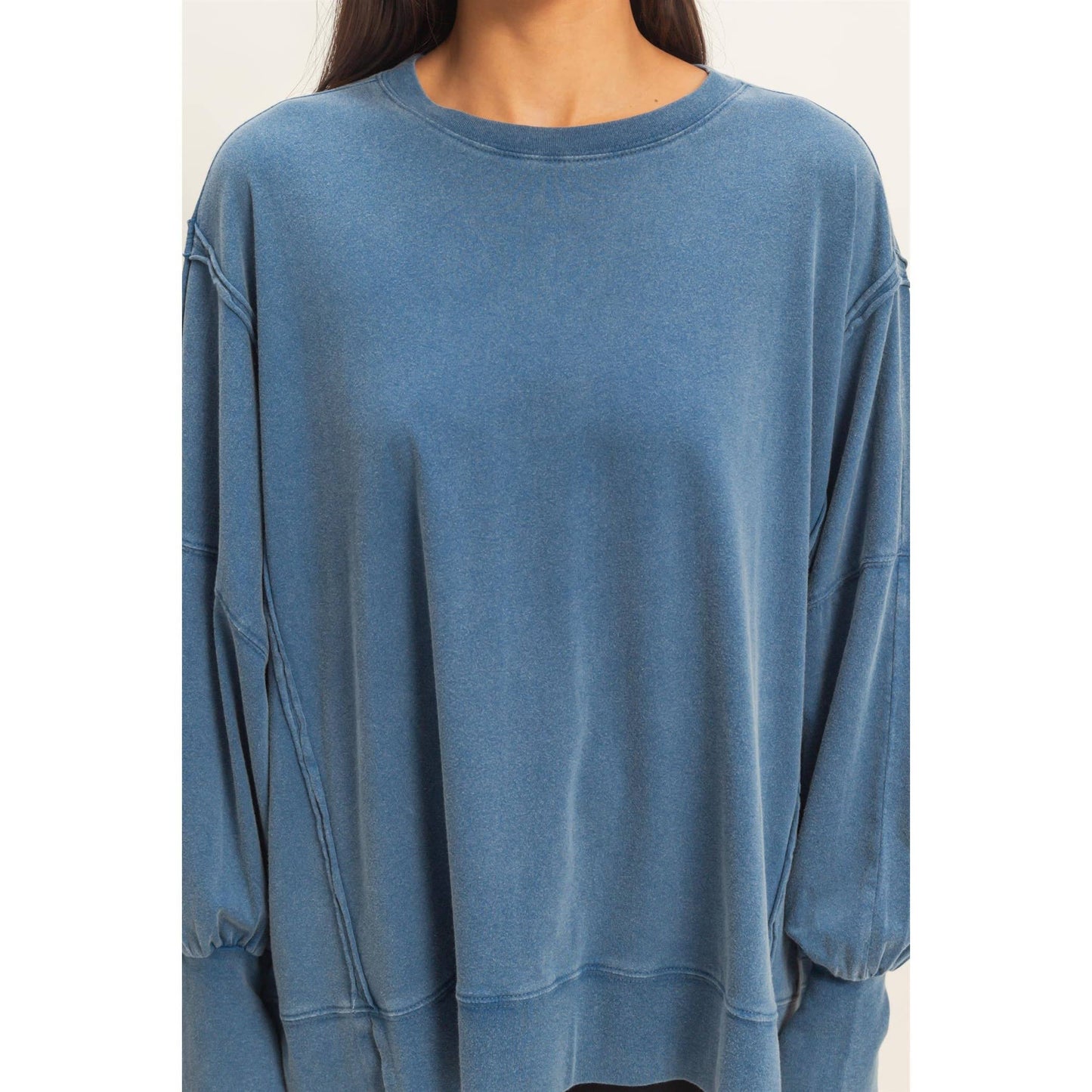 Oversized Seam Detail Long Sleeve Top