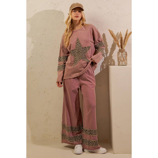 LEOPARD STAR MINERAL WASH LOUNGE SET
