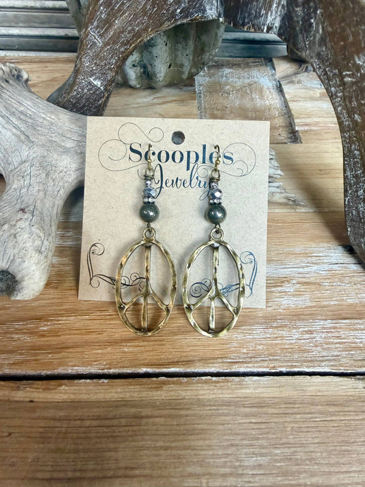 Metallic Crystal Peace Earring 