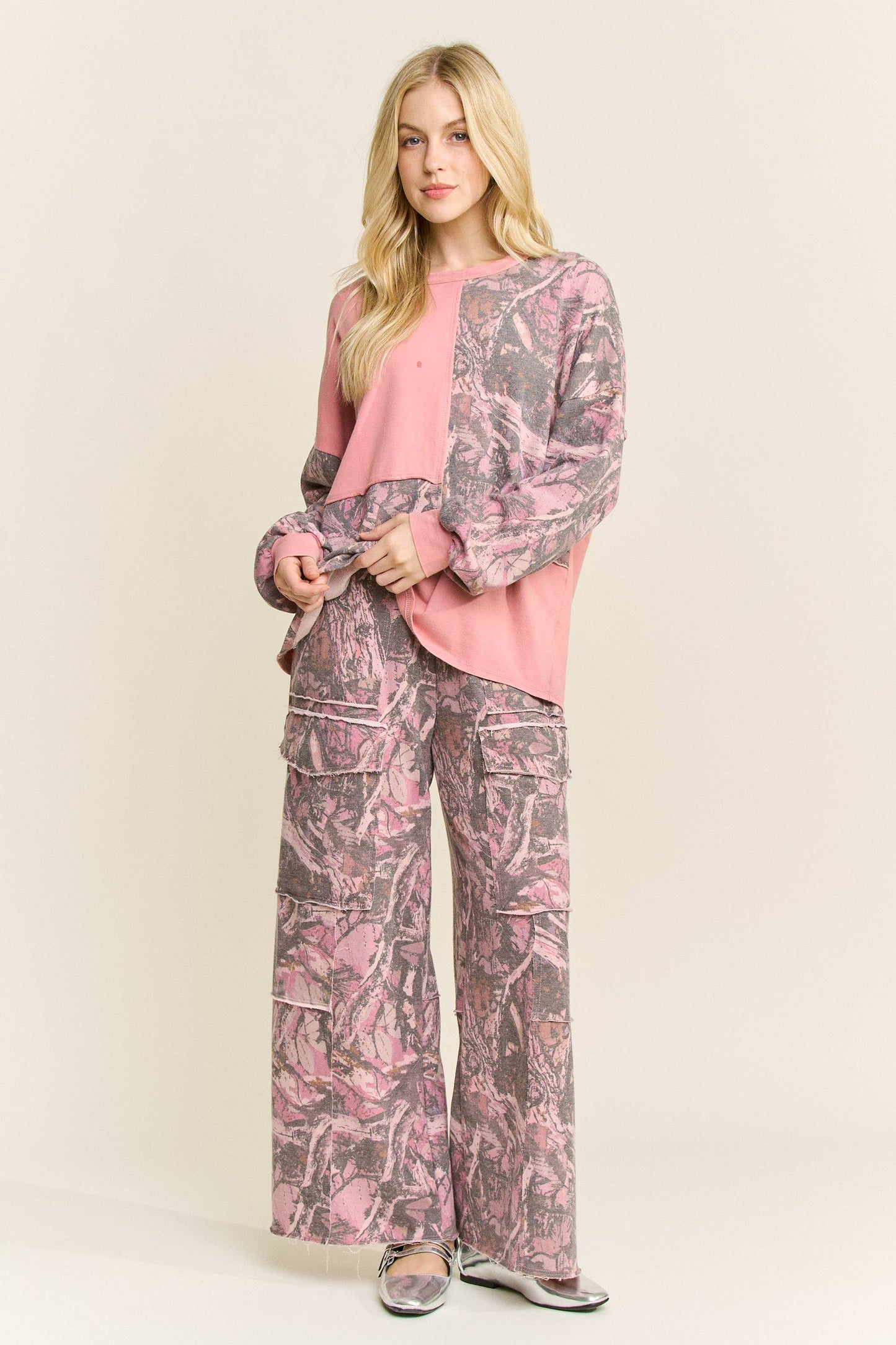 Washed Block Tree Camo Sweatshirt