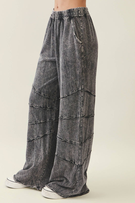 Mineral Washed Seam on Knees Solid Pants HP7104