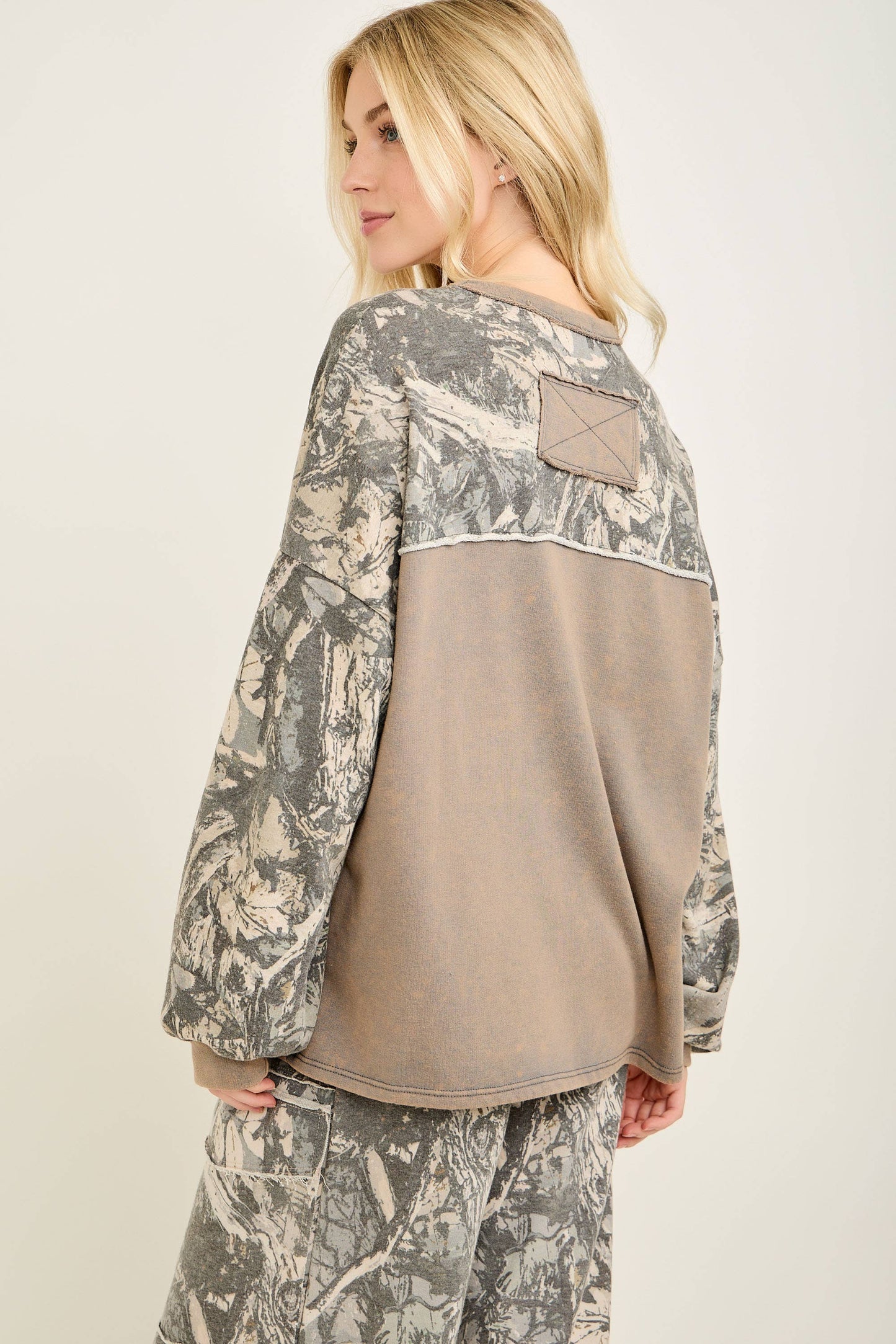Washed Block Tree Camo Sweatshirt