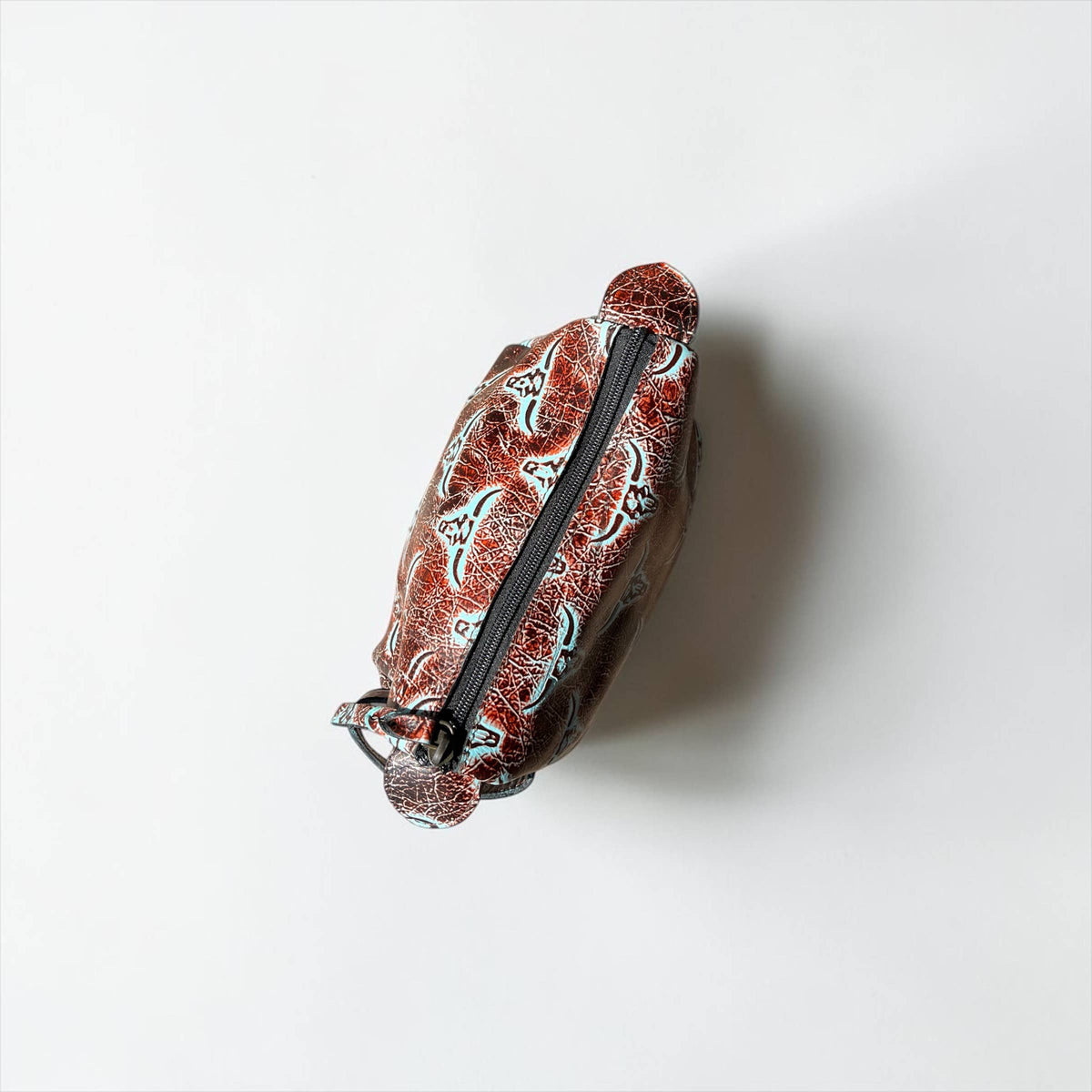 WESTERN LINENS Tooled Leather Makeup Bag