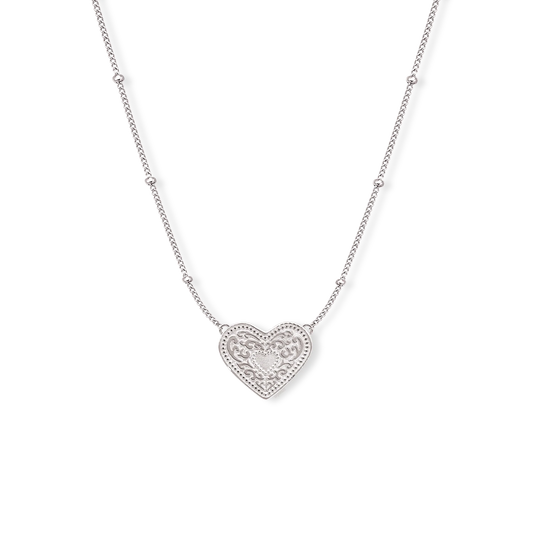 SpurWest Silver Heart Pendant Necklace
