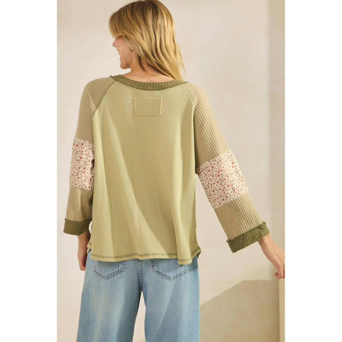 BLOSSOM PATCHWORK WAFFLE TOP
