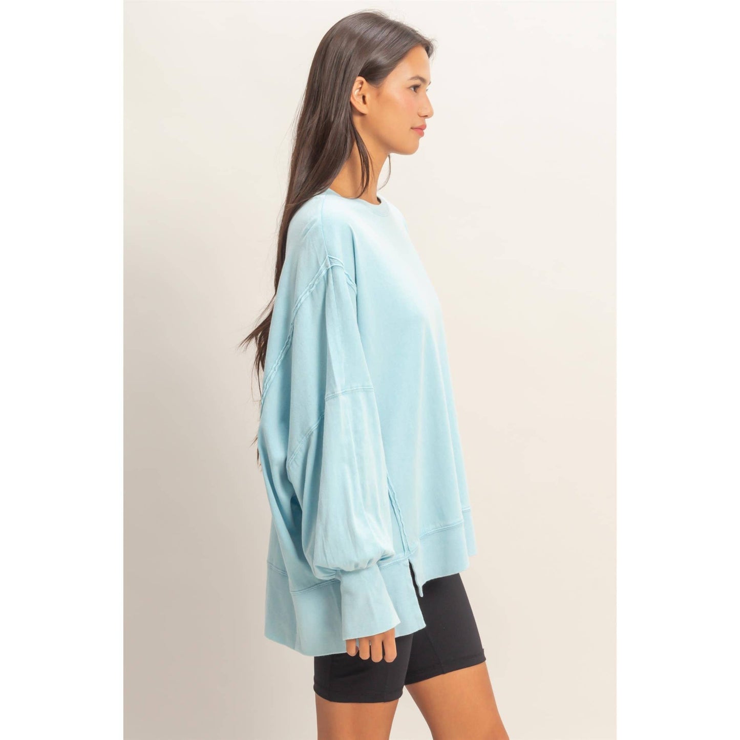 Oversized Seam Detail Long Sleeve Top