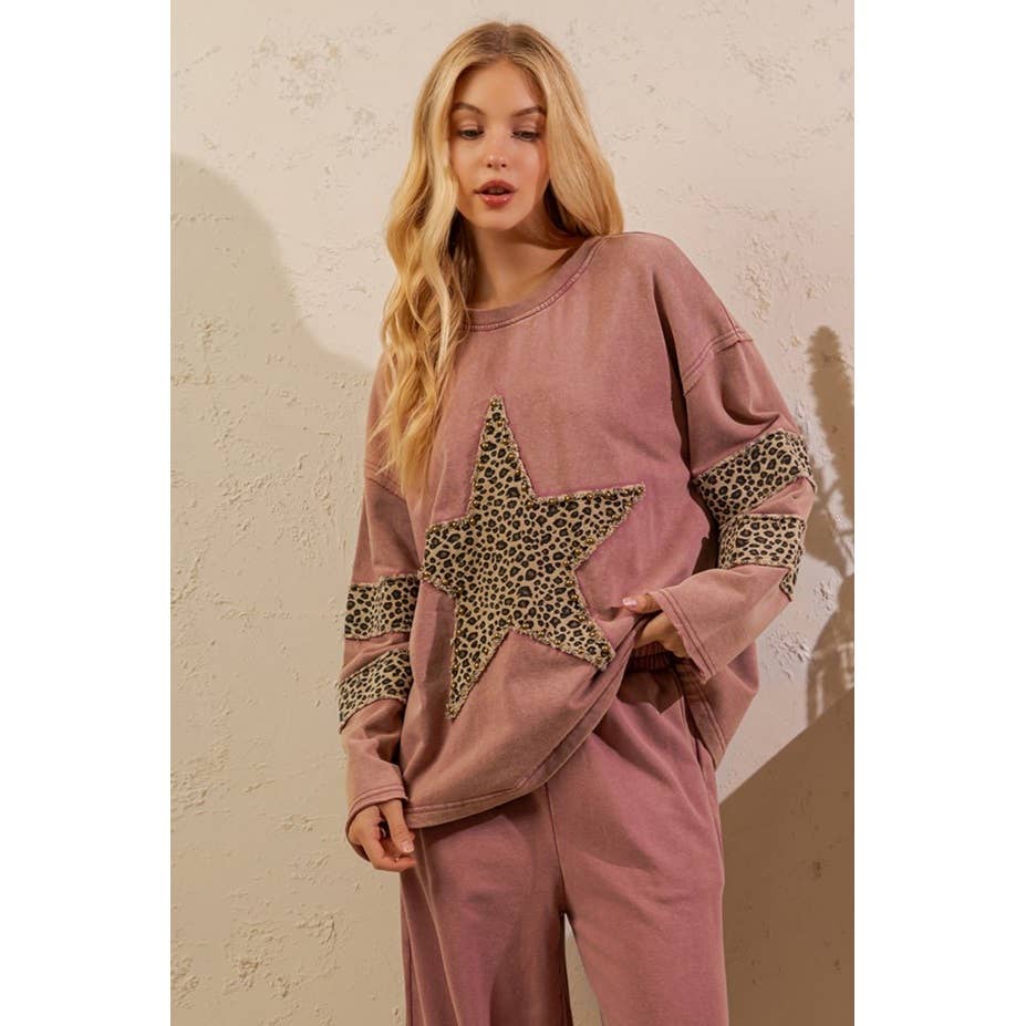 LEOPARD STAR MINERAL WASH LOUNGE SET