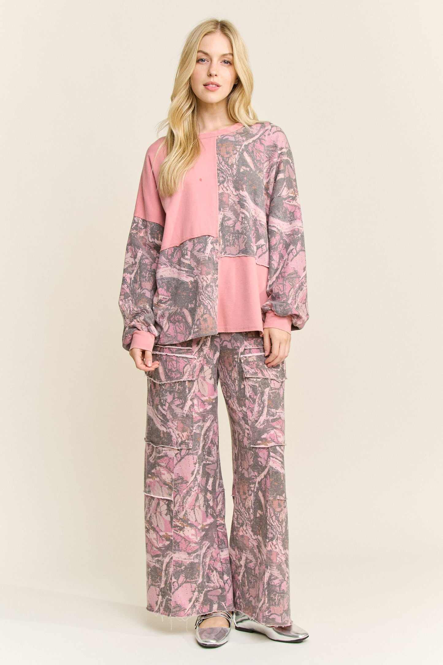 Washed Block Tree Camo Sweatshirt