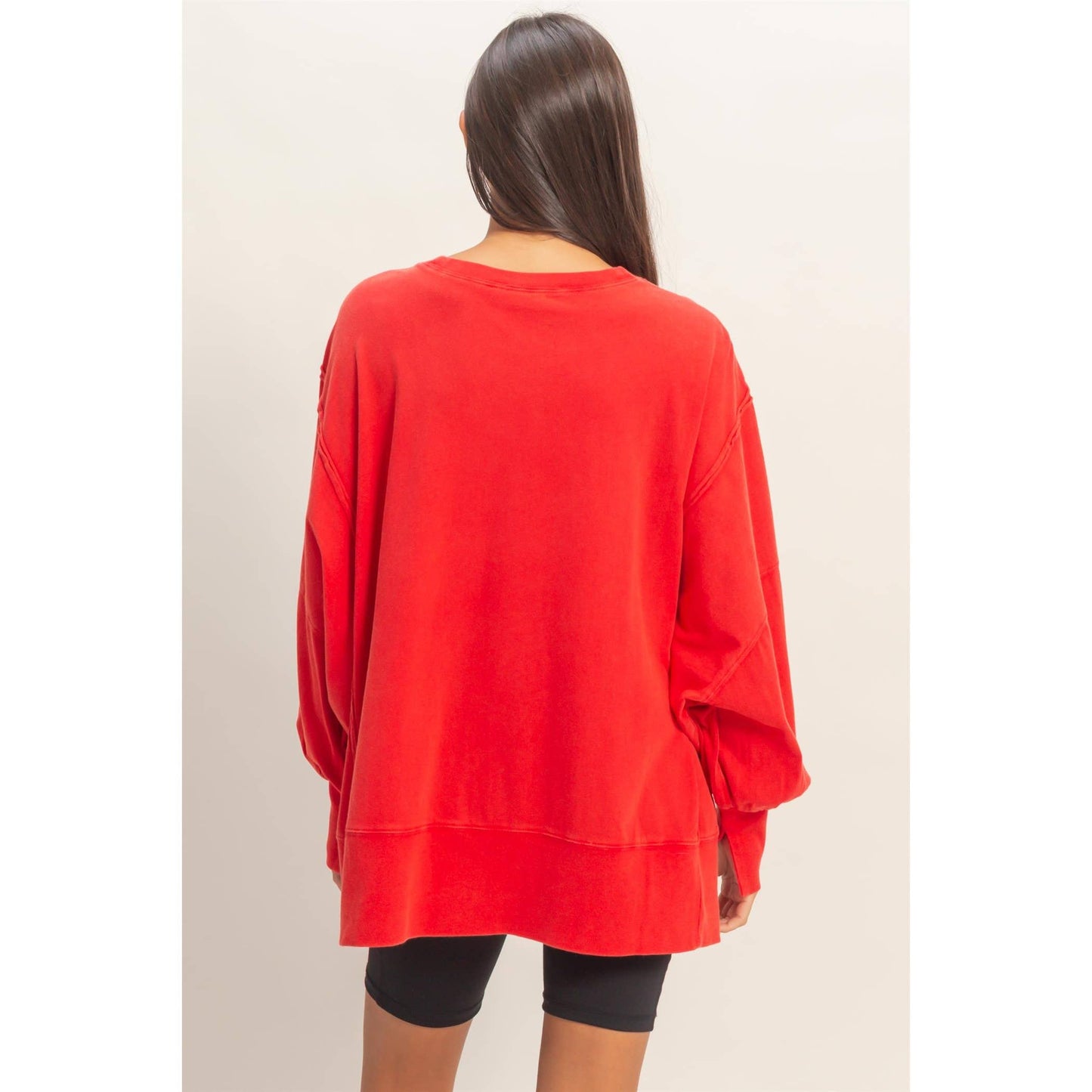 Oversized Seam Detail Long Sleeve Top