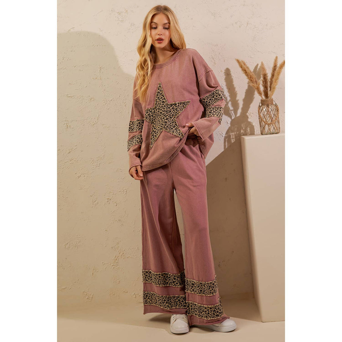 LEOPARD STAR MINERAL WASH LOUNGE SET