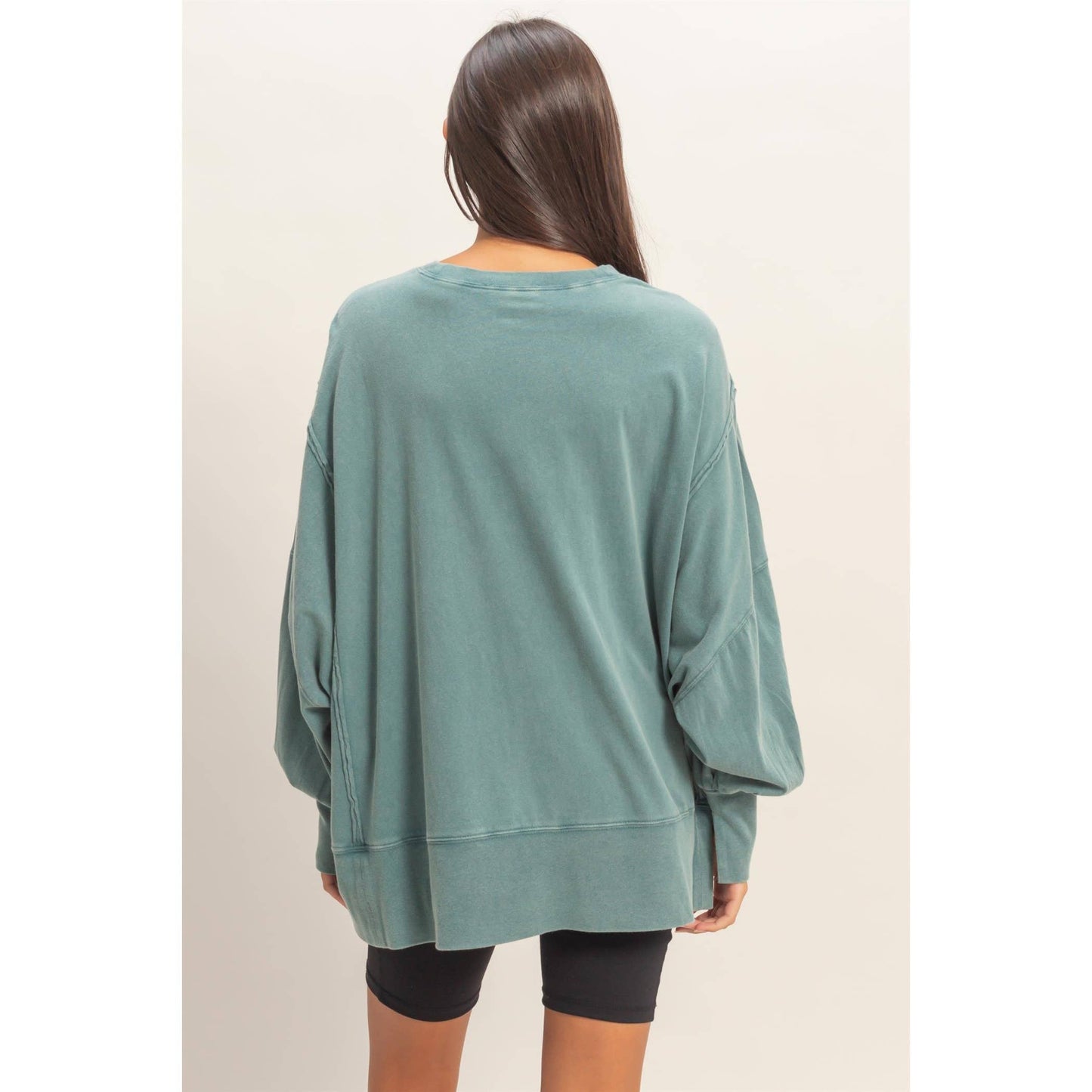 Oversized Seam Detail Long Sleeve Top