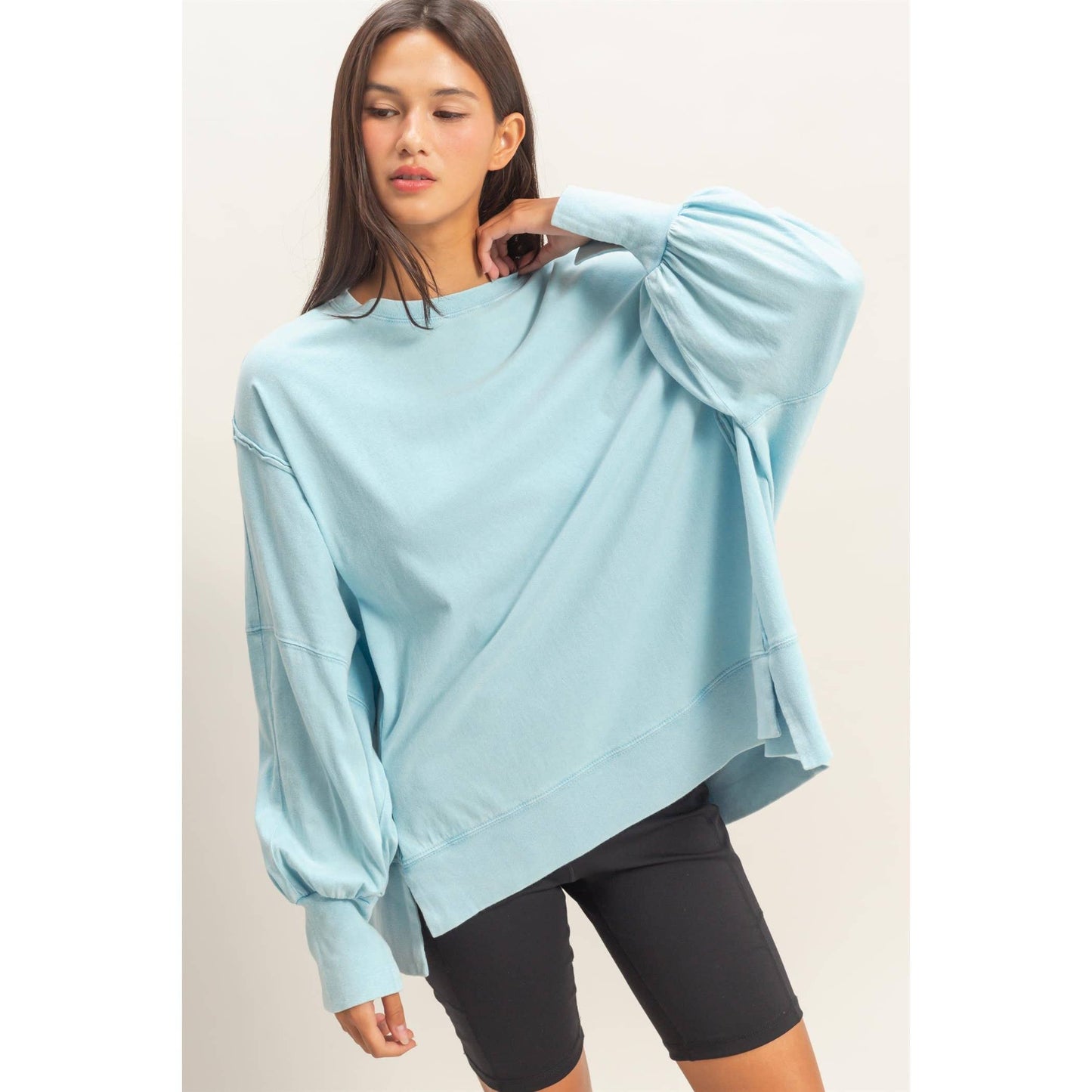 Oversized Seam Detail Long Sleeve Top