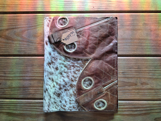 Repurposed Boot and Cowhide Composition Notebook Cover